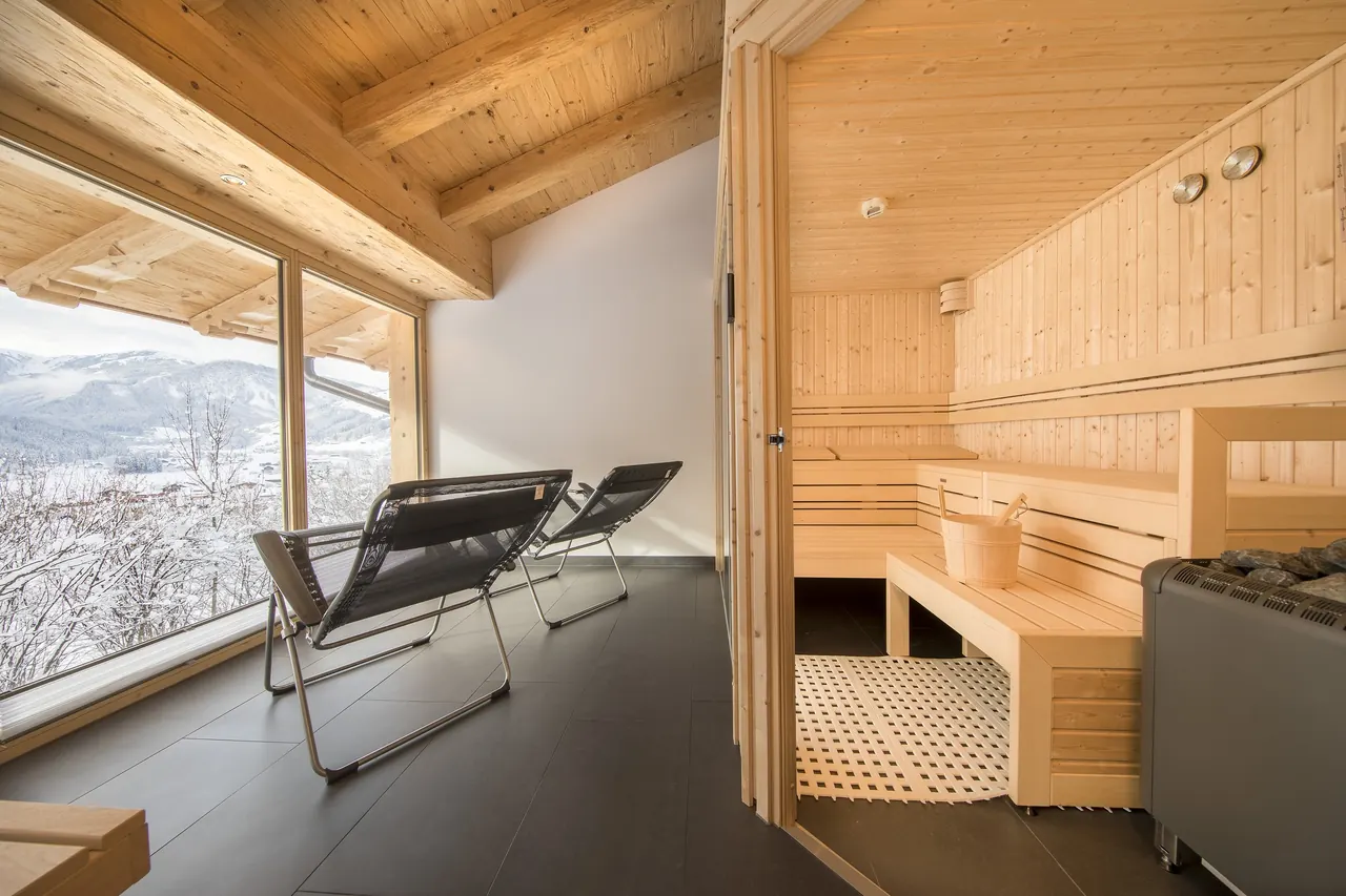 Sauna met panoramaraam